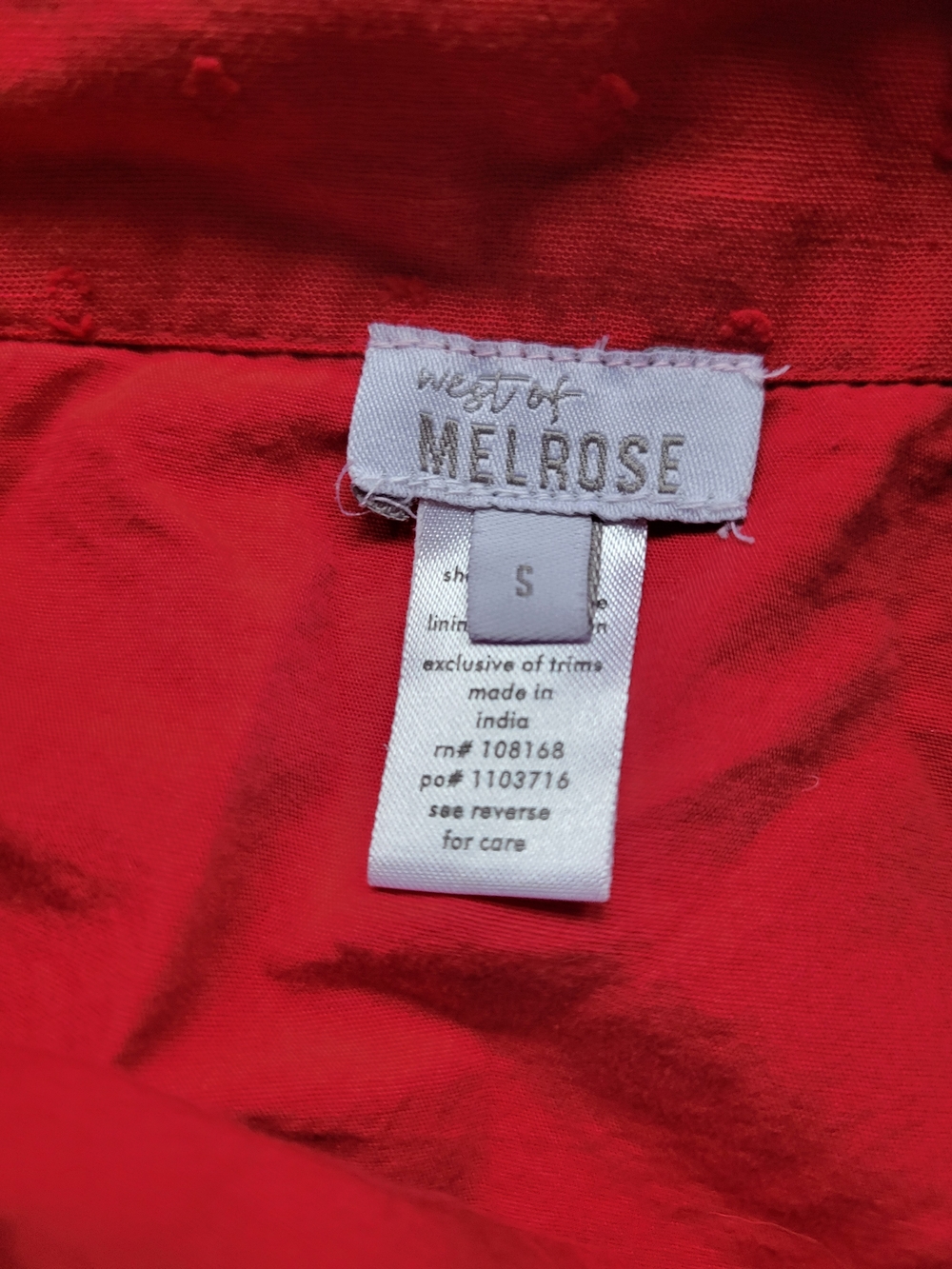 West Of Melrose Red/ White Trim Mini Skirt Size Small, Travel Casual Vacation - Picture 12 of 12